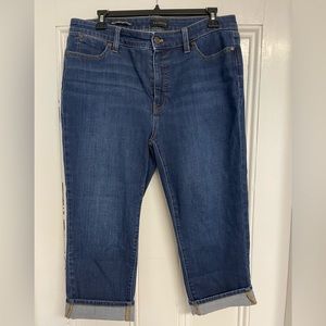 Darker medium blue Talbots crop denim pants